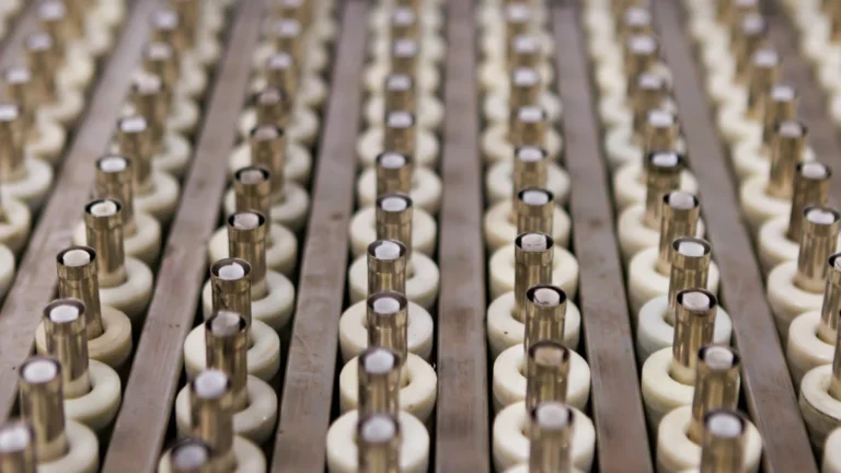 Alkaline battery production at a modern facility.