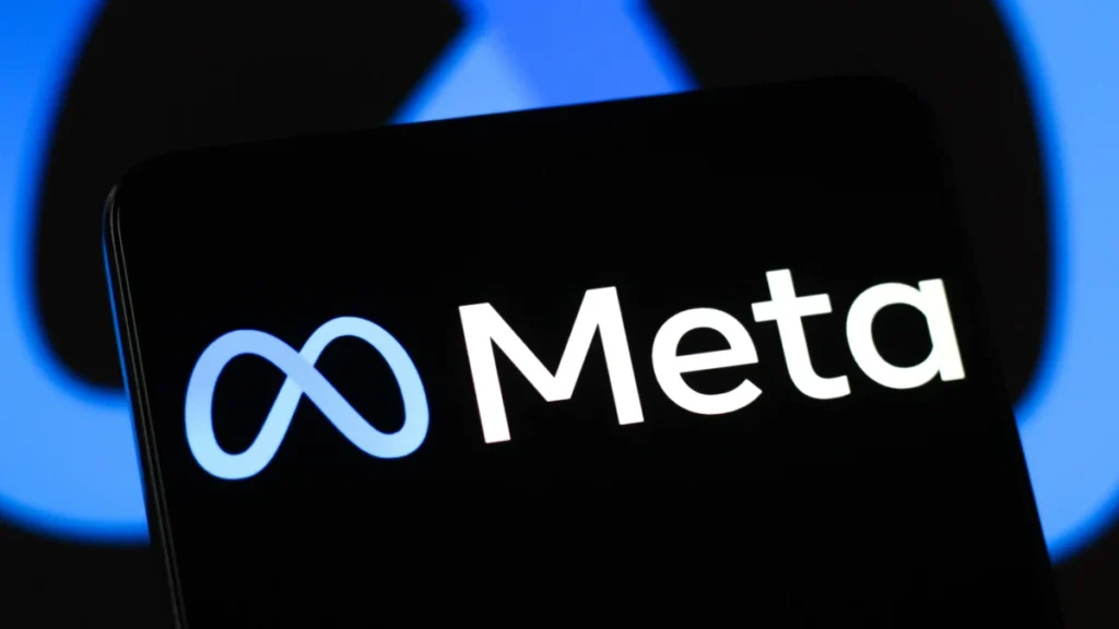 In this photo illustration, the Meta Platforms logo is seen