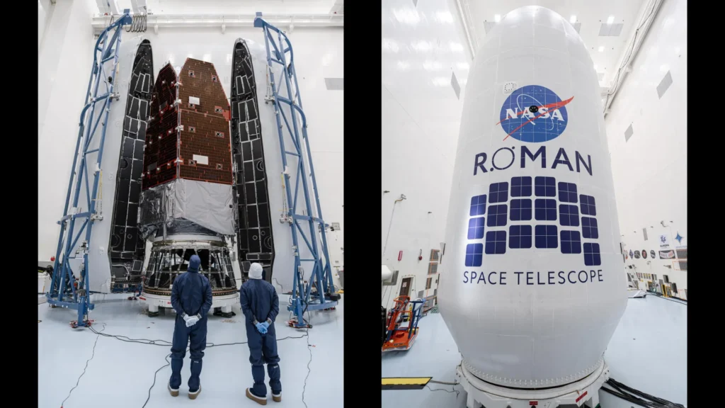 nancy-grace-roman-space-telescope-encased-in-spacex-falcon-heavy-fairing-inches-closer-to-launch