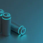Lithium Battery concept - electrical power supply of rechargeable source - 3D illustration