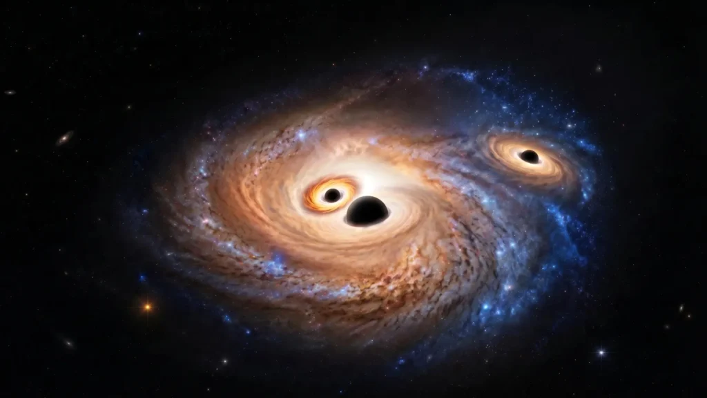 triple-threat-three-supermassive-black-holes-discovered-devouring-matter-in-ancient-galaxy